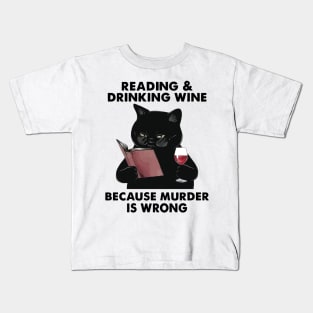 Books, Because Murder is Wrong Kids T-Shirt